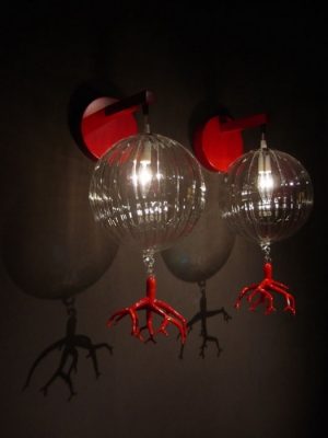 poseidon wall light - hand blown red coral detail - gineico lighting