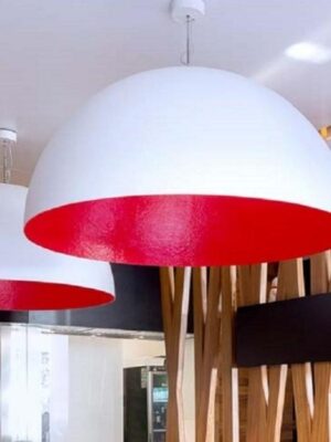 Gineico-Lighting-Ines-Mezza-Luna-White-Red Pendant